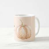 Mug Citrouille à points blancs pêche (Devant droit)