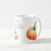 Mug Citrouille aquarelle avec poème (Devant droit)