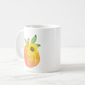 Mug Citrouille aquarelle et tournesol (Devant gauche)