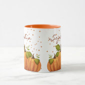 Mug Citrouille Automne Automne Orange Nom personnalisé (Centre)
