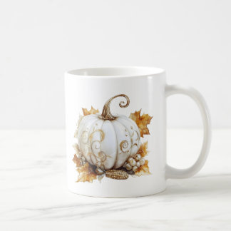 Mug Citrouille blanche élégante vintage et Tha de réco
