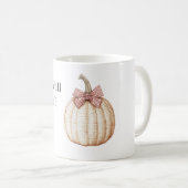 Mug Citrouille Blanche Ruban Rouge (Devant droit)