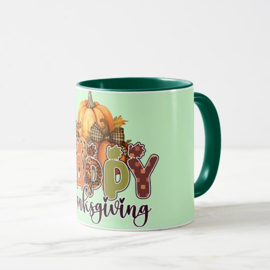 Mug Citrouille bon thanksgiving (Devant droit)