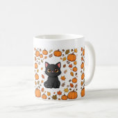 Mug Citrouille chat noir Patchwork d'art mignon Hallow (Devant droit)