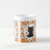 Mug Citrouille chat noir Patchwork d'art mignon Hallow (Centre)