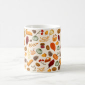 Mug Citrouille Coloré Rouge Orange Jaune Falling Feuil (Centre)