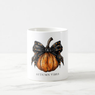 Mug Citrouille Coquette Avec Ruban D'automne