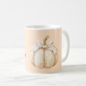 Mug Citrouille Cosy Pêche avec Ruban (Devant droit)