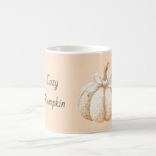 Mug Citrouille Cosy Pêche avec Ruban (Centre)