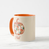 Mug Citrouille dans un motif de chrysanthème (Devant gauche)