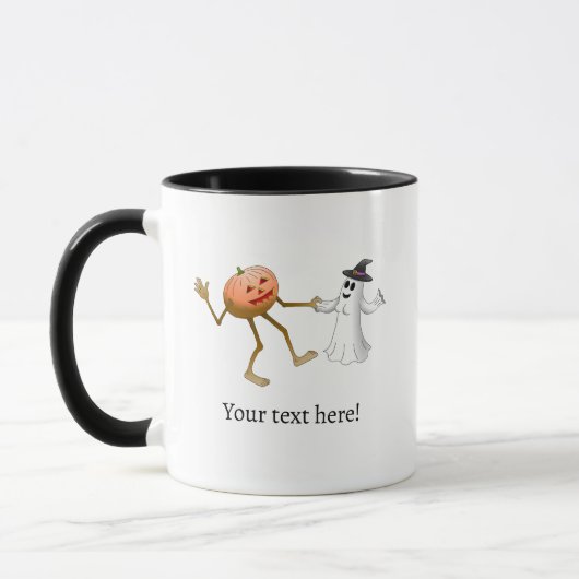 Mug Citrouille dansante avec un beau fantôme (Gauche)