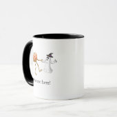 Mug Citrouille dansante avec un beau fantôme (Devant gauche)