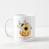 Mug Citrouille d'aquarelle et tournesols Baby shower d (Gauche)