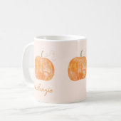 Mug Citrouille d'aquarelle personnalisé automne (Devant gauche)