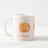 Mug Citrouille d'aquarelle personnalisé automne (Gauche)
