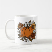 Mug Citrouille d'automne avec tournesol et fleurs d'au (Gauche)
