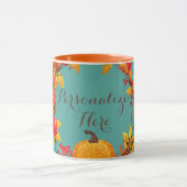 Mug Citrouille d'automne et feuilles d'automne (Centre)