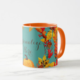 Mug Citrouille d'automne et feuilles d'automne