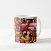 Mug Citrouille d'automne, guitare, camion, bottes (Devant droit)