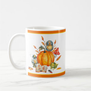 Mug Citrouille d'automne hibou et grenouille 