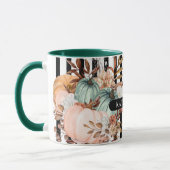 Mug Citrouille de automne - Bandes noires et blanches (Gauche)