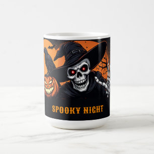 Mug Citrouille de chapeau de sorcière squelette Hallow