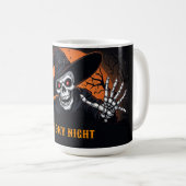 Mug Citrouille de chapeau de sorcière squelette Hallow (Devant droit)