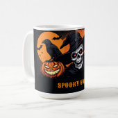 Mug Citrouille de chapeau de sorcière squelette Hallow (Devant gauche)