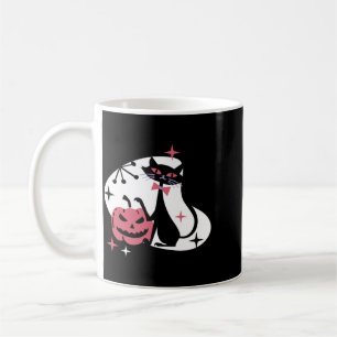 Mug Citrouille de chat noir rétro milieu de siècle Hal
