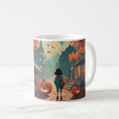 Mug Citrouille de chauve-souris d'Halloween et une fil (Devant droit)