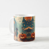 Mug Citrouille de chauve-souris d'Halloween et une fil (Devant gauche)