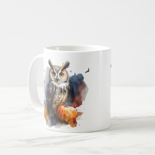Mug Citrouille de hibou - Halloween (Devant gauche)