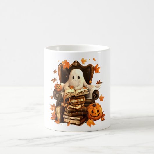 Mug Citrouille de lecture du livre fantôme Enseignants (Centre)