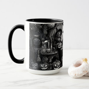 Mug Citrouille de sorcière squelette