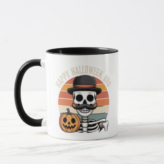 Mug Citrouille de squelette rétro (Gauche)