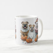 Mug Citrouille des Bulldogs anglais d'Halloween (Devant droit)