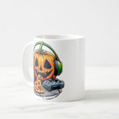 Mug Citrouille d'Halloween avec casque et jeux? (Devant gauche)