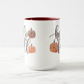 Mug Citrouille d'Halloween Bonjour Automne Léopard Gra (Centre)