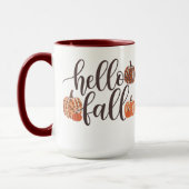 Mug Citrouille d'Halloween Bonjour Automne Léopard Gra (Gauche)