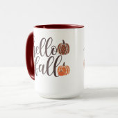 Mug Citrouille d'Halloween Bonjour Automne Léopard Gra (Devant gauche)