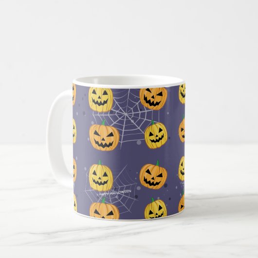 Mug Citrouille d'Halloween - Drôle Motif (Devant gauche)