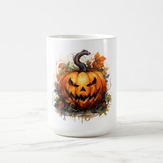 Mug Citrouille d'Halloween effrayante (Centre)