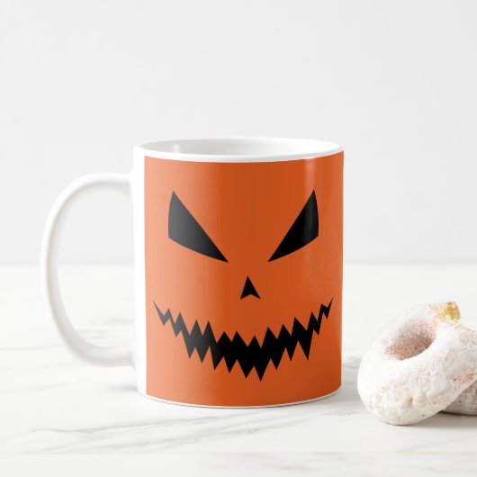 Mug Citrouille d'Halloween effrayante Jack OLantern vi (Avec donut)
