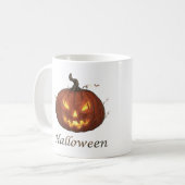Mug Citrouille d'Halloween Jack-o'-Lantern feu effraya (Devant gauche)