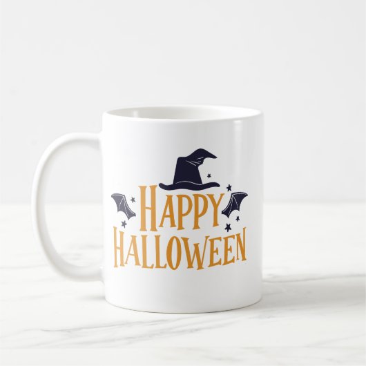 Mug Citrouille d'Halloween minimaliste joyeux (Gauche)