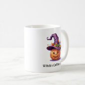 Mug Citrouille d'Halloween portant un chapeau de sorci (Devant droit)