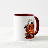 Mug Citrouille d'horreur d'Halloween (Devant droit)