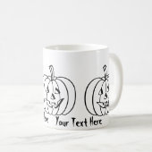 Mug Citrouille drôle de Halloween avec le visage coupé (Devant droit)