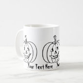 Mug Citrouille drôle de Halloween avec le visage coupé (Devant gauche)