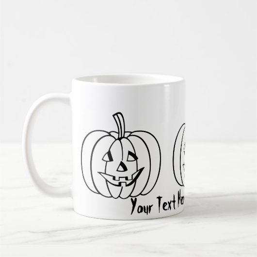 Mug Citrouille drôle de Halloween avec le visage coupé (Gauche)